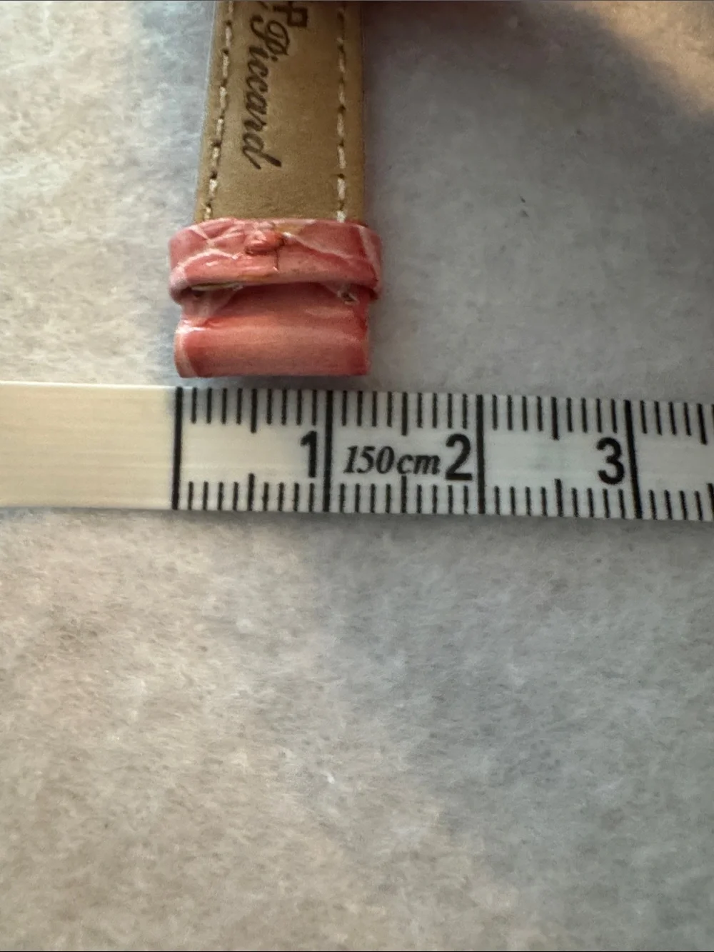 Lucien Piccard Pink Leather Watch Strap with Silver Deployment Clasp